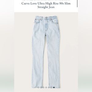 Abercrombie & Fitch Curve Love Ultra High Rise Slim Straight Jeans
